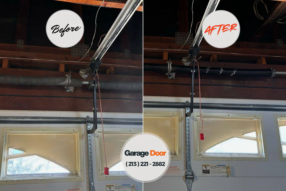 Before and after: garage door repair Glenside, PA